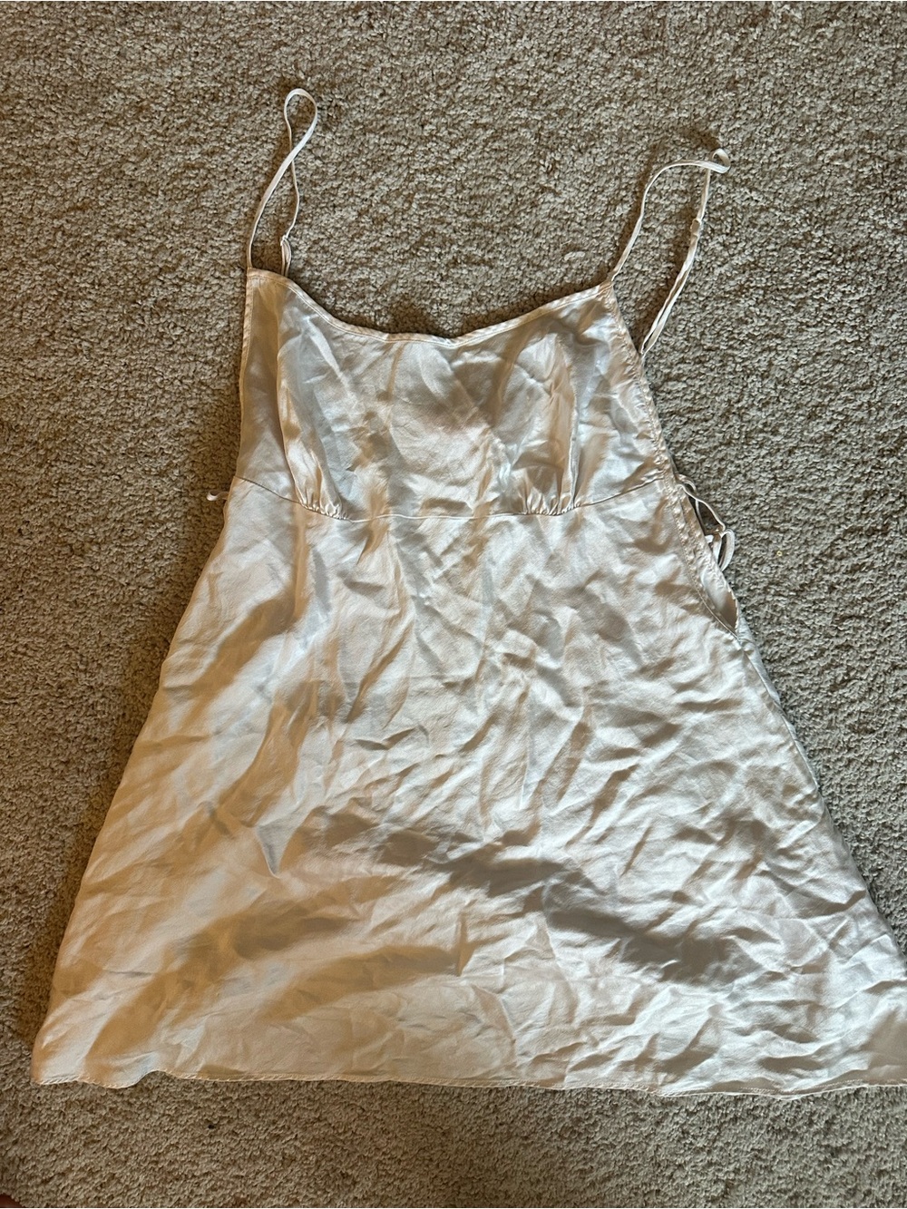 Vintage Victoria's Secret Y2K Silk Babydoll Chemise Side Tie Cream